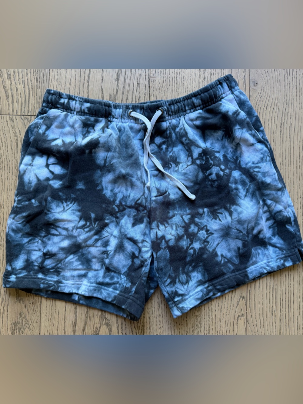 PacSun Men's Volley Sweat Shorts, Blue Tie-Dye w/ Drawstring Waist Size S
